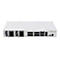 Weißer MikroTik CRS510-8XS-2XQ-IN Netzwerk-Switch mit verschiedenen Anschlüssen auf der Vorderseite.