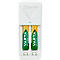 Mini chargeur de piles Varta, 2x AA/AAA, 2 piles AA incluses, temps de charge 4,5 h, prise UE, 100-240 V, L 43 x P 63 x H 102 mm, blanc