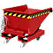 Mini-Spänebehälter Typ EXPO-E 150, Seilzug-Kippvorgang, Inhalt 0,15 m³, bis 750 kg, feuerrot RAL 3000