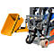 Mini-Spänebehälter Typ EXPO-E 150, Seilzug-Kippvorgang, Inhalt 0,15 m³, bis 750 kg, gelborange RAL 2000