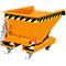 Mini-Spänebehälter Typ EXPO-E 150, Seilzug-Kippvorgang, Inhalt 0,15 m³, bis 750 kg, gelborange RAL 2000