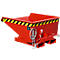 Mini-Spänebehälter Typ EXPO-E 225, Seilzug-Kippvorgang, Inhalt 0,225 m³, bis 750 kg, feuerrot RAL 3000