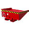 Mini-Spänebehälter Typ EXPO-E 275, Seilzug-Kippvorgang, Inhalt 0,275 m³, bis 750 kg, feuerrot RAL 3000