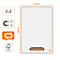 Mini-Whiteboard Nobo, Format A4, beidseitig nutzbar, magnethaftend, beschreibbar, abnehmbarer Ständer, Ablageschale, B 210 x T 5 x H 297 mm, weiß