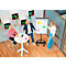 Mobiele flip-over Legamaster Sketch Easy, magnetisch whiteboard, ronde voet, incl. markeerplateau, B 680 x H 1050 mm, zwart en wit