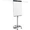 Mobiele flip-over Legamaster Sketch Pro, magnetisch bord, in hoogte verstelbaar, 2 zijarmen, ronde voet, incl. startset, B 680 x H 1050 mm, zwart en wit