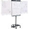 Mobiele flip-over Legamaster Sketch Pro, magnetisch bord, in hoogte verstelbaar, 2 zijarmen, ronde voet, incl. startset, B 680 x H 1050 mm, zwart en wit