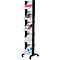 Mobiele folderhouder CORNER - B 350 x D 385 x H 1675 mm - 5 legborden - grijs