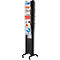 Mobiele folderhouder UNO - B 300 x D 385 x H 1675 mm - 5 legborden - zwart