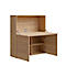 Mobiele thuiswerkplek Multicontainer, met uittrekbaar, neerklapbaar zijpaneel links, B 480-1080 x D 800 x H 740 mm, Masonic eiken/wit