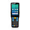Handheld-Scanner in Schwarz und Orange mit Bildschirm und Tastatur.