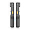 Handheld-Barcode-Scanner, grau und gelb, mit Touchscreen und Tastatur.
