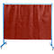 Mobile Schweißerschutzwand, 1-teilig, 0,4 mm starke Folie, EN ISO 25980, B 2100 x H 1920 mm, blau/rot