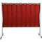 Mobile Schweißerschutzwand, 1-tlg., 2 mm starke Lamellen, EN ISO 25980, B 2100 x H 1920 mm, blau/rot
