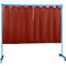 Mobile Schweißerschutzwand, 1-tlg., 2 mm starke Lamellen, EN ISO 25980, B 2100 x H 1920 mm, blau/rot