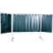 Mobile Schweißerschutzwand, 3-tlg., 2 mm starke Lamellen, EN ISO 25980, B 3800 x H 1920 mm, blau/dunkelgrün