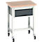 Mobile Werkbank Bott verso, Multiplex-Platte, mit Querstrebenset, 1 Schublade, B 700 x T 600 x H 930 mm, Lichtgrau / Anthrazitgrau