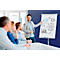 Mobiles Flipchart Franken X-tra!Line, höhenverstellbar, Schnellwechselhalterung, Ablageschale, magnethaftende Tafel mit B 680 x H 1050 mm, 5 Laufrollen