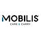 Logo von MOBILIS: Der Schriftzug ist schwarz, der Buchstabe I ist türkis. Darunter steht 'CARE & CARRY'.