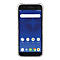 Smartphone mit transparentem Schutzrahmen, das Google, Gmail, Musik, Play Store und Chrome-Icons zeigt. Uhrzeit 12:01.