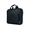 Schwarze Laptoptasche mit Griff, ReiÃŸverschluss und AuÃŸentasche. Auf der Tasche ist ein kleines M-Logo.