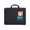 Dunkelgraue Laptoptasche mit Tragegriff und Anhänger. Auf dem Anhänger steht "10-12.5" und "MOBILIS CARE & CARRY".
