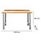 Workbench with wooden top and metal legs, dimensions 2000 x 840 x 700 mm.