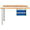Modulare Werkbank Schäfer Shop Select, Anbaueinheit, Buche Multiplexplatte, bis 500 kg, B 1500 x T 700 x H 840 mm, Enzianblau ral 5010