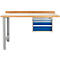 Modulare Werkbank Schäfer Shop Select, Anbaueinheit, Buche Multiplexplatte, bis 500 kg, B 2000 x T 700 x H 840 mm, Hellsilber/Enzianblau ral 5010
