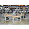 Modulare Werkbank Schäfer Shop Select, Grundeinheit, Buche Multiplexplatte, bis 500 kg, B 1500 x T 700 x H 840 mm, Lichtgrau ral 7035