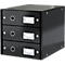 Module à 3 tiroirs Click + Store LEITZ®, en carton, noir