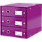 Module à 3 tiroirs Click + Store LEITZ®, en carton, violet
