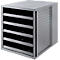 Module à tiroirs KARMA, 5 tiroirs ouverts, A4, L 275 x P 330 x H 320 mm, gris
