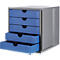 Module à tiroirs SYSTEMBOX KARMA, 5 tiroirs fermés, DIN A4, facile à utiliser, L 274 x P 330 x H 320 mm, bleu