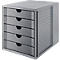 Module à tiroirs SYSTEMBOX KARMA, 5 tiroirs fermés, DIN A4, facile à utiliser, L 274 x P 330 x H 320 mm, gris