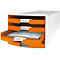Module de classement à tiroirs Impuls 2.0 HAN, 4 tiroirs, format A4, empilable, construction ouverte, blanc/orange