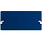 Rectangular blue panel with white brackets on the ends.