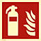 moedel brandbeveiligingsbord "Brandblusser", volgens ISO 7010 F001, kunststof, fotoluminescent, B 148 x H 148 mm