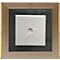 moedel deurlabel LMH, aluminium en houten frame, houtsoort naar keuze, polyester afdekking, zelfklevende montage, B 159,5 x H 150,5 mm, brons/mapulier