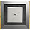 moedel deurlabel LMH, aluminium en houten frame, houtsoort naar keuze, polyester afdekking, zelfklevende montage, B 159,5 x H 150,5 mm, zilver/mapulier