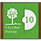 moedel deurlabel LMH, aluminium en houten frame, houtsoort naar keuze, polyester afdekking, zelfklevende montage, B 159,5 x H 150,5 mm, zwart/walnoot