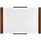 moedel deurlabel LMH, DIN A6, hout en aluminium frame, individueel labelbaar, polyester afdekking, zelfklevende montage, B 160 x H 103 mm, notenhout