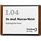 moedel deurlabel LMH, DIN A6, individueel beschrijfbaar, polyester hoes, zelfklevende montage, B 159,5 x H 105,5 mm, aluminium, zwart/walnoot
