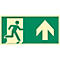 moedel Fluchtwegschild „Notausgang rechts Pfeil oben“, nach ISO 7010 E002, Kunststoff selbstklebend, langnachleuchtend, B 400 x H 200 mm