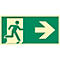 moedel Fluchtwegschild „Notausgang rechts Pfeil rechts“, nach ISO 7010 E002, Kunststoff, langnachleuchtend, B 400 x H 200 mm