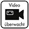 moedel Hinterglasaufkleber „Videoüberwacht“, doppelseitig bedruckt, selbstklebend, L 125 x B 125 mm, Folie, schwarz-weiss