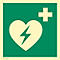 moedel Hinweisschild „Automatischer externer Defibrillator AED“, EN ISO 7010, Leuchtklasse C, 160 mcd/m², bis 14,8 m, L 148 x B 148 mm, Kunststoff, grün