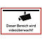 moedel Hinweisschild „Dieser Bereich wird videoüberwacht!“, selbstklebend, L 200 x B 300 mm, Folie, rot-schwarz-weiß