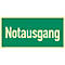 moedel Hinweisschild „Notausgang“, Leuchtklasse C, 160 mcd/m², L 148 x B 297 mm, selbstklebend, Folie, grün