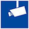 moedel Hinweisschild „Video-Infozeichen“, DIN 33450, L 180 x B 180 mm, Aluminium, blau-weiß